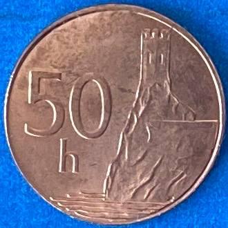 Монета Словакії 50 гелеров 1996-2006 рр