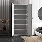 Шафа біла з чорними ручками на 6 поличок одне відділення 100*219*50 см, фото 2