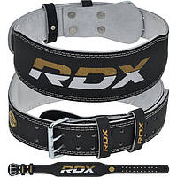 Пояс для тяжелой атлетики RDX 4 кожаный Black Gold S D_1800