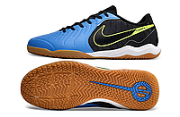 Футзалки Nike Tiempo Legend 10TF, 39-45 размер, футбольные кроссовки, бампы синие