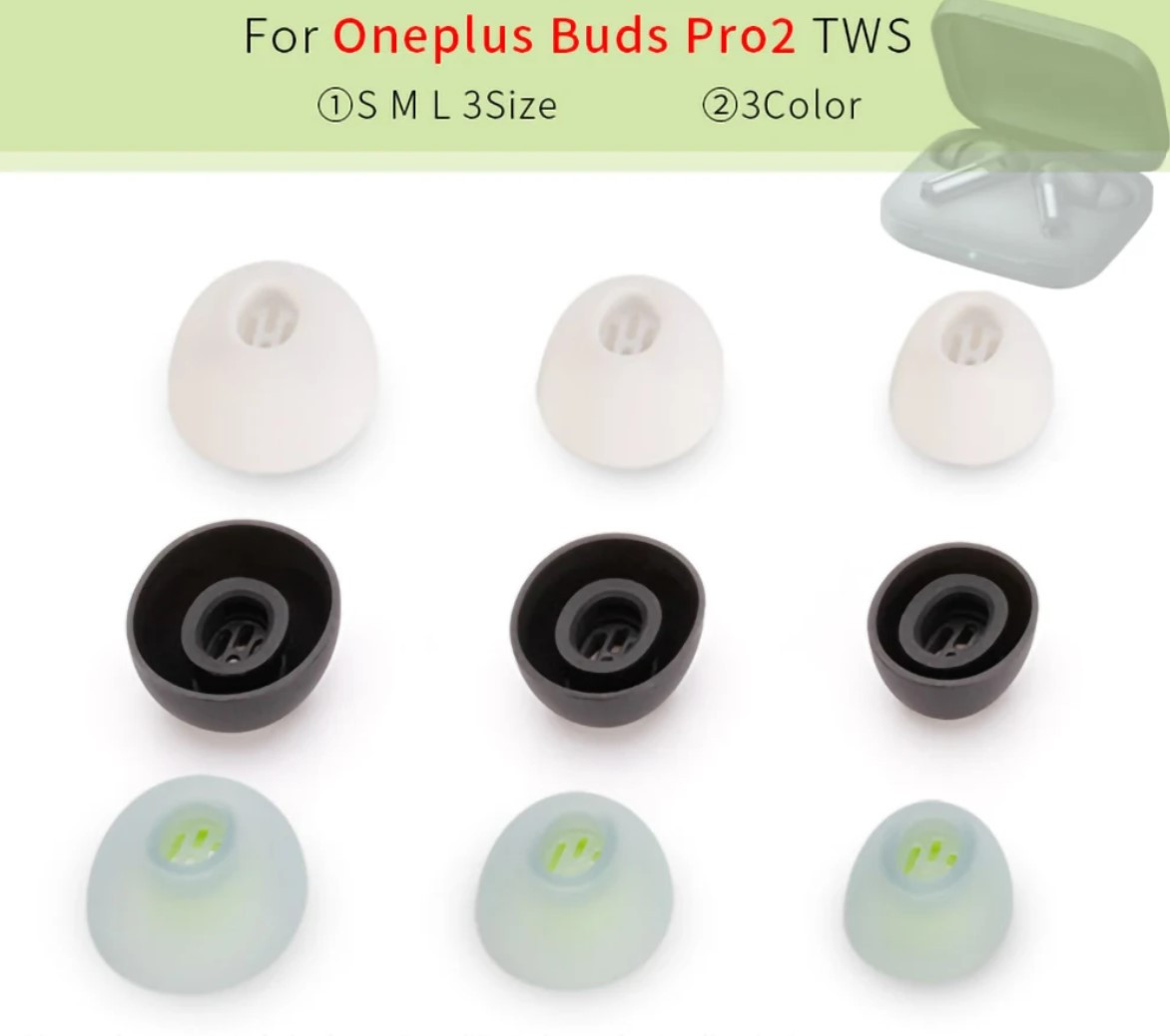 Силіконові амбушури ear tips OnePlus Buds Pro 2 OnePlus Buds Pro 3 Nord Buds Pro 3 Buds Ace 2 пари, фото 1