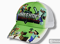 Бейсболка кепка літня дитяча для хлопчика Minecraft біла