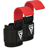 Крюки для тяги на запястье RDX W5 Gym Hook Strap Red Plus D_1400