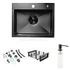 Кухонна мийка Luminex Handmade PVD чорна 500х450х230 3.0/1.0 мм (з кріпленням), фото 2