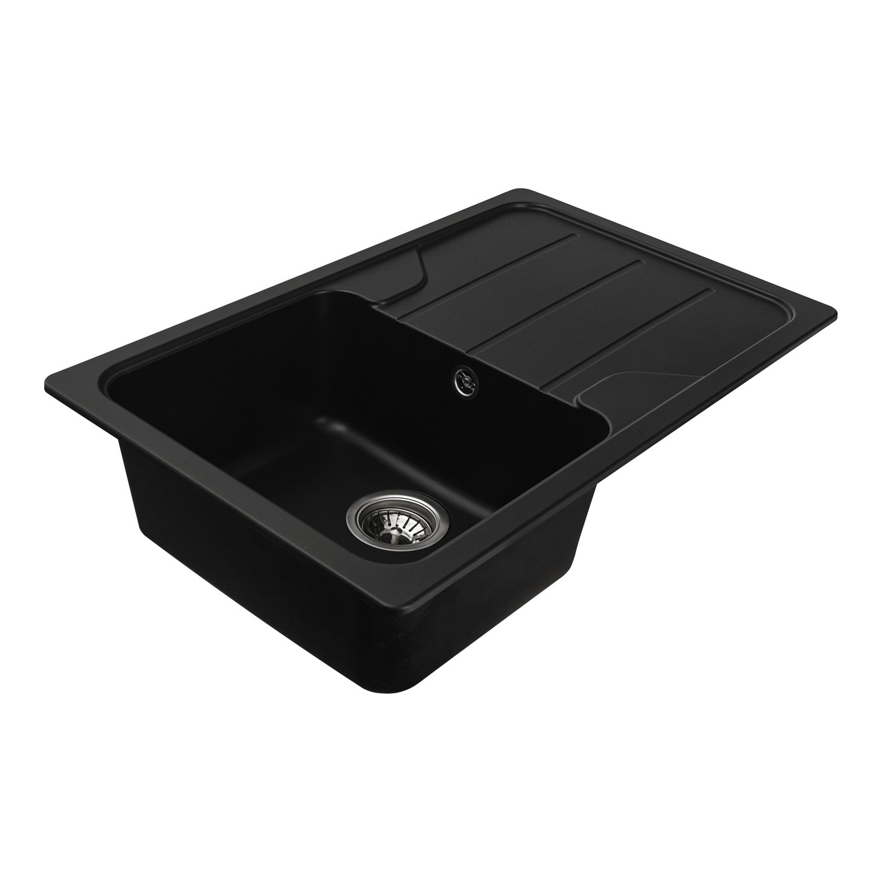 Гранітна мийка для кухні Platinum 7850 VERONA матова Чорна, фото 1