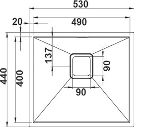 Кухонна мійка Fabiano Quadro 53 Nano Gold R10 (53x44) 1,20 мм 8216.401.1070