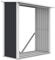 Дровниця металева 182x89 см Hardmaister Denver темно-сірий, фото 3