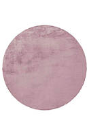 Розовый круглый ковер из искусственного меха (кролик) Mollis MLS POWDER Ø 190 см