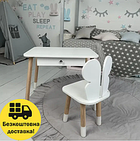 Дитячий столик із шухлядою та стільчик "метелик" для маленьких дітей, Невеликий столик і стільчик для