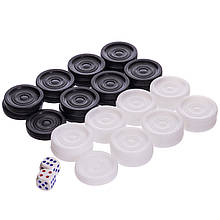 Фігури для шашок IG-7821 SP-Sport пластик d-3см + кості 2 шт