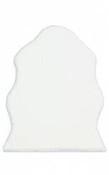 Білий килим зі штучного хутра (кролик) Mollis MLS CREAM у формі 1ї шкіри 75*100 см