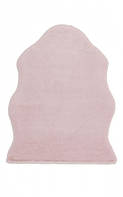 Розовый ковер из искусственного меха (кролик) Mollis MLS POWDER в форме 1й шкуры 75*100 см