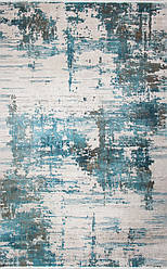 Сіро-синій прямокутний килим Fresco FS 01 Beige Blue 80*150 см