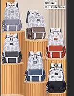 Рюкзак школьный подростковый принт МИШКА для девочки размер 32*47*20 полиэстер, цвет микс