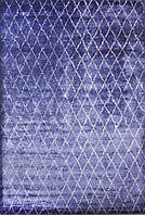 Синий прямоугольный ковер ручной работы Morrocan Blue White 90*150 см