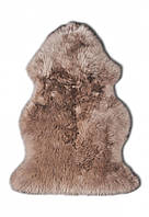 Бежевый ковер из натурального меха (овчина) Lambskin Camel в форме 1й шкуры 60*90 см