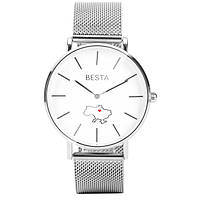 Женские наручные часы серебряные Besta Love UA Silver Shopen Жіночий наручний годинник срібний Besta Love UA