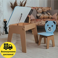 Детский стол с ящиком и стульчик отлично подойдет для подарка ребенку, Стол и стул для обучения, рисования