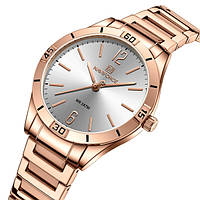 Классические женские часы розовое золото Naviforce Malibu Shopen Класичний Жіночий годинник рожеве золото