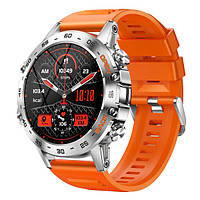 Мужские Умные оранжевые смарт часы Smart Delta K52 Silver Orange, 2 ремешка Shopen Чоловічий Розумний