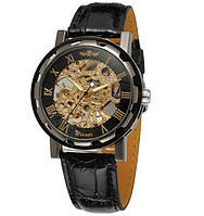 Классические черные мужские часы Winner Chocolate II Shopen Класичний чорний чоловічий годинник Winner