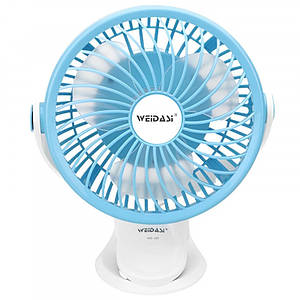 Портативний вентилятор Rechargeable mini fan WD-225C 1200mAh Blue / White