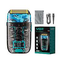 Електробритва VGR Professional V-352 Blue чоловіча електрична бритва Shopen
