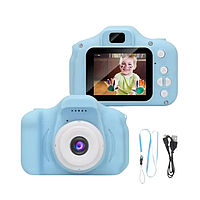 Цифровой детский фотоаппарат, детская фотокамера с дисплеем и видеозаписью FP-18, голубой