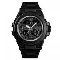 Часы черные наручные мужские SKMEI 1452BK BLACK Shopen Годинник чорний наручний чоловічий SKMEI 1452BK BLACK