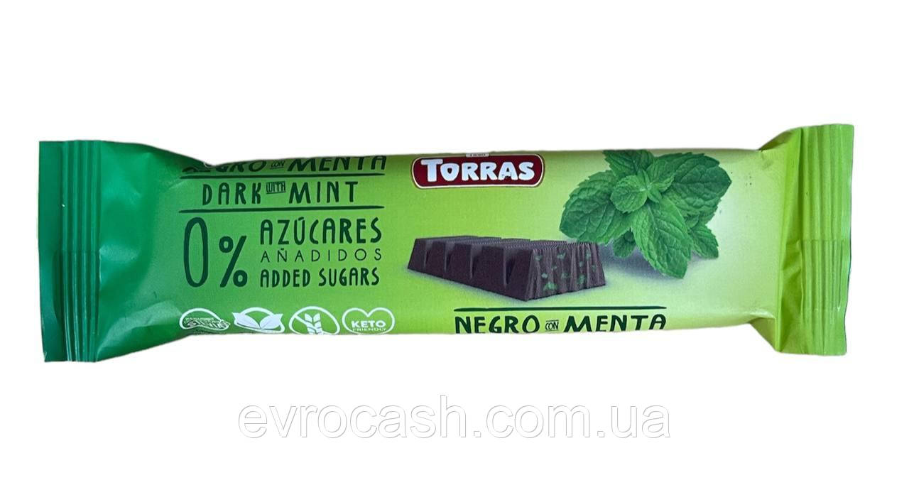 Батончик Torras з мятою без цукру 35 гр, фото 1
