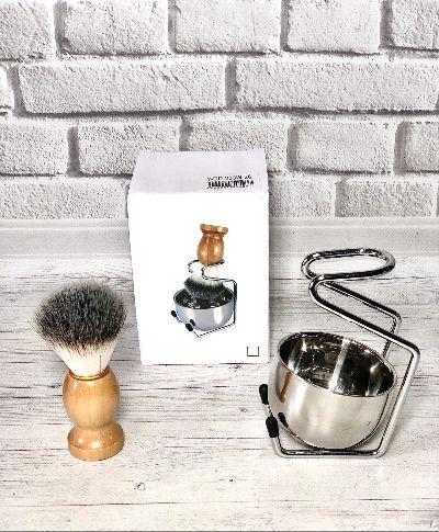 Набір барбера (миска + помазок + стійка), фото 1