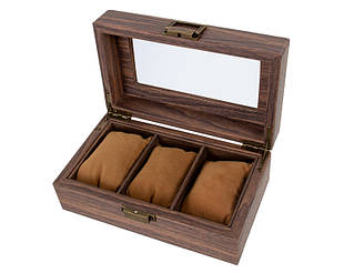 Скринька-бокс для зберігання годинника на 3 відділи 19х11х8 см 1819-001 коричневий