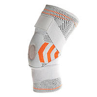 Бандаж на колінний суглоб Binary Star K10 з силіконовим амортизаційним кільцем і ребром Grey-Orange L