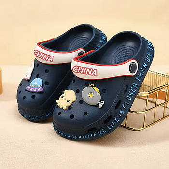 Крокси гумові дитячі на пінній підошві EVA (темно-синій) 26-27