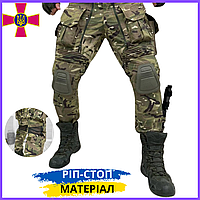 Тактические брюки мультикам с наколенниками рип-стоп, летние армейские штаны штурмовые ЗСУ
