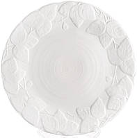 Набор 2 обеденные тарелки "White City Листья" Ø31см, белый фарфор