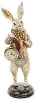 Фігурка декоративна з годинником "Білий Кролик в мідному жупані" 34.5см