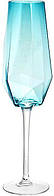 Набор 4 фужера Monaco бокалы для шампанского 370мл, стекло голубой лед
