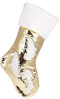 Носок для подарков "Золотой" 49см, с пайетками
