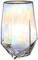 Набор 6 стаканов Facets "Rainbow" 680мл, цветное стекло с золотым кантом