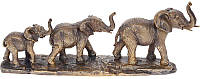 Декоративная статуэтка "Семья Слонов" 45.5х9.5х17.2см, полистоун, бронза