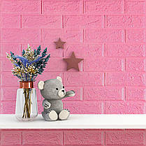 3D панель самоклеюча цегла Рожевий 700х770х5мм (004-5) SW-00000143, фото 5