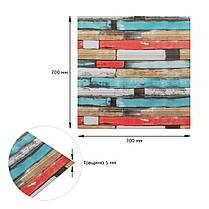 Самоклеюча декоративна 3D панель рожеве дерево 700х700х5мм (050) SW-00000172, фото 3