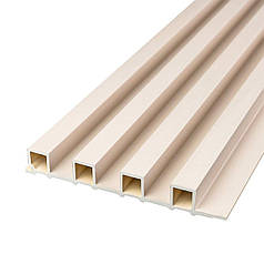 Рейка декоративна WPC стінова молочний 3000х160х23мм SW-00001858