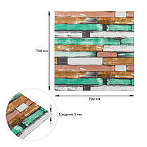 Самоклеюча декоративна 3D панель м'ятне дерево 700x700x5мм (057) SW-00000238, фото 3