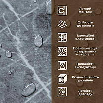 Декоративна ПВХ плита сірий натуральний мармурр 600*600*3mm (S) SW-00001627, фото 5