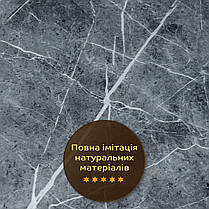 Декоративна ПВХ плита сірий натуральний мармурр 600*600*3mm (S) SW-00001627, фото 6
