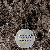 Декоративная ПВХ плита сірий темно-сірий мармур 600*600*3mm (S) SW-00001628, фото 6