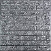 R017-2 Панель стеновая в рулоне 3D 700мм*3,08м*2мм сіра цегла (D) SW-00002535, фото 3
