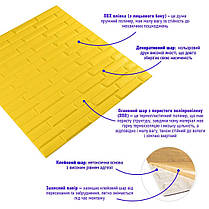 3D панель самоклеюча кладка жовта 700х770х7мм (037) SW-00000302, фото 2